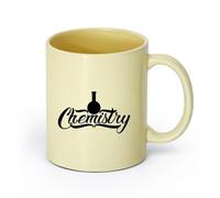 AYUEHBN Ceramics Coffee Mug, Chemistry Glassware Words Lab Classroom School （11oz/320ml） Coffee, Tea, Latte, Milk, Cocoa, Juice and Other Hot Drinks Beige