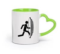 AYUEHBN Ceramics Coffee Mug, Fantasy World Parallel Worlds Entrance Portal of Movement （11oz/320ml） Ceramic Coffee Mugs for Home or Work Green