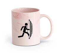 AYUEHBN Ceramics Coffee Mug, Fantasy World Parallel Worlds Entrance Portal of Movement （11oz/320ml） Ceramic Coffee Mugs for Home or Work Marble Pink