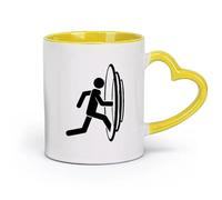 AYUEHBN Ceramics Coffee Mug, Fantasy World Parallel Worlds Entrance Portal of Movement （11oz/320ml） Ceramic Coffee Mugs for Home or Work Yellow