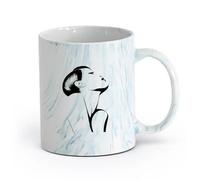 AYUEHBN Ceramics Coffee Mug Fashion Hot Sex Appeal Girl Woman Barber Salon Spa （11oz/320ml） Stylish & Durable - Microwave & Dishwasher Safe Marble Blue