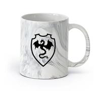 AYUEHBN Ceramics Coffee Mug Heraldic Shield Dragon Knight Middle Ages Boys （11oz/320ml） for Coffee, Soup, Tea, Milk, Latte, hot Cocoa, Ladies, Men Marble Black