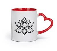 AYUEHBN Ceramics Coffee Mug, Lotus Flower Bud Om Yoga Studio Meditation （11oz/320ml） Humorous Gift for Coffee Lovers, Work Besties, Coworkers & Friends Red