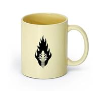 AYUEHBN Ceramics Coffee Mug, Music Fire Guitar Strings Musical Instrument （11oz/320ml） Coffee, Tea, Latte, Milk, Cocoa, Juice and Other Hot Drinks Beige