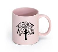 AYUEHBN Ceramics Coffee Mug Talisman Tree Branch Dollars Money Success Wealth （11oz/320ml） Great for Home, Office, Cafes, Gift Ideas Pink