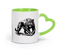 AYUEHBN Ceramics Coffee Mug, Wild Tiger Dangerous Animal Predator Big Cat （11oz/320ml） for Coffee, Soup, Tea, Milk, Latte, hot Cocoa, Ladies, Men Green