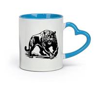 AYUEHBN Ceramics Coffee Mug, Wild Tiger Dangerous Animal Predator Big Cat （11oz/320ml） for Coffee, Soup, Tea, Milk, Latte, hot Cocoa, Ladies, Men Blue