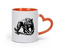 AYUEHBN Ceramics Coffee Mug, Wild Tiger Dangerous Animal Predator Big Cat （11oz/320ml） for Coffee, Soup, Tea, Milk, Latte, hot Cocoa, Ladies, Men Orange