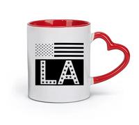 AYUEHBN Ceramics Coffee Mugs Tea Coffee Mug Cups American Flag Los Angeles LA （11oz/320ml） Ceramic Coffee Mug for Cappuccino Tea, Milk, Red