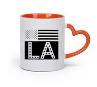 AYUEHBN Ceramics Coffee Mugs Tea Coffee Mug Cups American Flag Los Angeles LA （11oz/320ml） Ceramic Coffee Mug for Cappuccino Tea, Milk, Orange