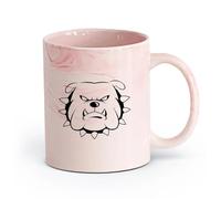 AYUEHBN Ceramics Coffee Mugs Tea Coffee Mug Cups Wicked Dog Bulldog Animal （11oz/320ml） for Coffee, Soup, Tea, Milk, Latte, hot Cocoa, Ladies, Men Marble Pink