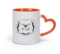 AYUEHBN Ceramics Coffee Mugs Tea Coffee Mug Cups Wicked Dog Bulldog Animal （11oz/320ml） for Coffee, Soup, Tea, Milk, Latte, hot Cocoa, Ladies, Men Orange