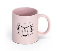 AYUEHBN Ceramics Coffee Mugs Tea Coffee Mug Cups Wicked Dog Bulldog Animal （11oz/320ml） for Coffee, Soup, Tea, Milk, Latte, hot Cocoa, Ladies, Men Pink