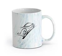 AYUEHBN Ceramics Cool Mugs and Cups Car Racing Speed Track Trace Auto Service （11oz/320ml） Stylish & Durable - Microwave & Dishwasher Safe Marble Blue