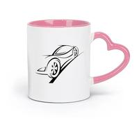 AYUEHBN Ceramics Cool Mugs and Cups Car Racing Speed Track Trace Auto Service （11oz/320ml） Stylish & Durable - Microwave & Dishwasher Safe Pink