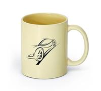 AYUEHBN Ceramics Cool Mugs and Cups Car Racing Speed Track Trace Auto Service （11oz/320ml） Stylish & Durable - Microwave & Dishwasher Safe Beige
