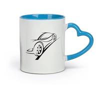 AYUEHBN Ceramics Cool Mugs and Cups Car Racing Speed Track Trace Auto Service （11oz/320ml） Stylish & Durable - Microwave & Dishwasher Safe Blue