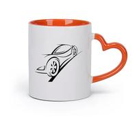 AYUEHBN Ceramics Cool Mugs and Cups Car Racing Speed Track Trace Auto Service （11oz/320ml） Stylish & Durable - Microwave & Dishwasher Safe Orange
