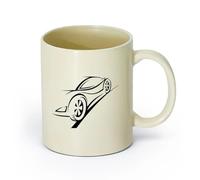 AYUEHBN Ceramics Cool Mugs and Cups Car Racing Speed Track Trace Auto Service （11oz/320ml） Stylish & Durable - Microwave & Dishwasher Safe Light Yellow