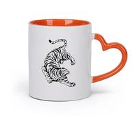 AYUEHBN Ceramics Cool Mugs and Cups Tiger Animal Aggressive Predator African Big Cat （11oz/320ml） Gift for Men or Women Orange