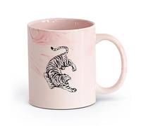 AYUEHBN Ceramics Cool Mugs and Cups Tiger Animal Aggressive Predator African Big Cat （11oz/320ml） Gift for Men or Women Marble Pink