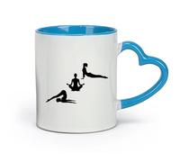 AYUEHBN Ceramics Cool Mugs and Cups Yoga Style Lotus Pose Beautiful Girls Healthy Life （11oz/320ml） for Hot Beverages, Latte, Cappuccino Blue