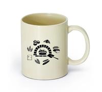 AYUEHBN Ceramics Cool Tea and Coffee Mug Bakehouse Bakery Oven Fresh Bread Shop （11oz/320ml） Great for Home, Office, Cafes, Gift Ideas Light Yellow