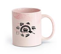 AYUEHBN Ceramics Cool Tea and Coffee Mug Bakehouse Bakery Oven Fresh Bread Shop （11oz/320ml） Great for Home, Office, Cafes, Gift Ideas Marble Pink