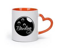 AYUEHBN Ceramics Cool Tea and Coffee Mug Bowling Ball Sport Entertainment Center （11oz/320ml） Dishwasher Microwave Safe,for Office and Home Orange