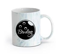 AYUEHBN Ceramics Cool Tea and Coffee Mug Bowling Ball Sport Entertainment Center （11oz/320ml） Dishwasher Microwave Safe,for Office and Home Marble Blue