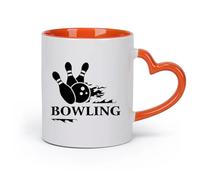 AYUEHBN Ceramics Cool Tea and Coffee Mug Bowling Sport Entertainment Center （11oz/320ml） Humorous Gift for Coffee Lovers, Work Besties, Coworkers & Friends Orange