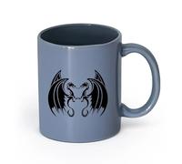 AYUEHBN Ceramics Cool Tea and Coffee Mug Dragons Fantasy Flying Monsters Home （11oz/320ml） Dishwasher Microwave Safe,for Office and Home Blue-Gray