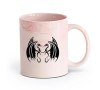 AYUEHBN Ceramics Cool Tea and Coffee Mug Dragons Fantasy Flying Monsters Home （11oz/320ml） Dishwasher Microwave Safe,for Office and Home Marble Pink