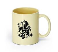 AYUEHBN Ceramics Cool Tea and Coffee Mug Indian God Ganesha Elephant Hinduism （11oz/320ml） Dishwasher Microwave Safe,for Office and Home Beige