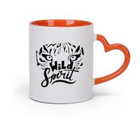 AYUEHBN Ceramics Cool Tea and Coffee Mug Wild Word Freedom Animal Leopard Head （11oz/320ml） Great for Home, Office, Cafes, Gift Ideas Orange