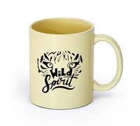 AYUEHBN Ceramics Cool Tea and Coffee Mug Wild Word Freedom Animal Leopard Head （11oz/320ml） Great for Home, Office, Cafes, Gift Ideas Beige