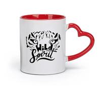 AYUEHBN Ceramics Cool Tea and Coffee Mug Wild Word Freedom Animal Leopard Head （11oz/320ml） Great for Home, Office, Cafes, Gift Ideas Red