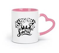 AYUEHBN Ceramics Cool Tea and Coffee Mug Wild Word Freedom Animal Leopard Head （11oz/320ml） Great for Home, Office, Cafes, Gift Ideas Pink