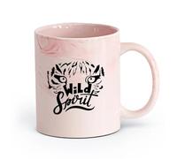 AYUEHBN Ceramics Cool Tea and Coffee Mug Wild Word Freedom Animal Leopard Head （11oz/320ml） Great for Home, Office, Cafes, Gift Ideas Marble Pink