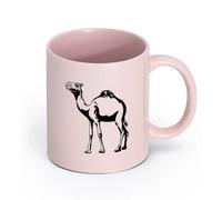 AYUEHBN Ceramics Cups with Comfortable Handle Africa Camel Zoo Desert Animals （11oz/320ml） Great for Home, Office, Cafes, Gift Ideas Pink
