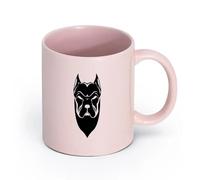 AYUEHBN Ceramics Cups with Comfortable Handle Angry Dog Head Pet Animal Patrol Garage （11oz/320ml） Café or Restaurant Use Pink