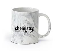 AYUEHBN Ceramics Cups with Comfortable Handle Lab School Science Chemistry Physics （11oz/320ml） Dishwasher and Microwave Safe Marble Black