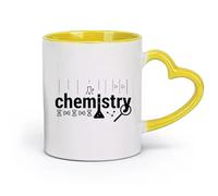AYUEHBN Ceramics Cups with Comfortable Handle Lab School Science Chemistry Physics （11oz/320ml） Dishwasher and Microwave Safe Yellow