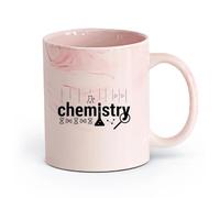 AYUEHBN Ceramics Cups with Comfortable Handle Lab School Science Chemistry Physics （11oz/320ml） Dishwasher and Microwave Safe Marble Pink