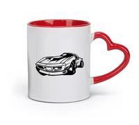 AYUEHBN Ceramics Cups with Comfortable Handle Sports Muscle Car Racing Garage （11oz/320ml） Great for Home, Office, Cafes, Gift Ideas Red