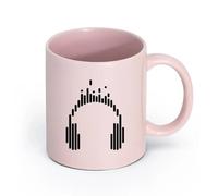 AYUEHBN Ceramics Durable Mugs Headphones Music Play DJ Teen Listen Songs （11oz/320ml） Coffee, Tea, Latte, Milk, Cocoa, Juice and Other Hot Drinks Pink