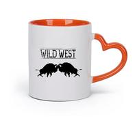 AYUEHBN Ceramics Home and Office Mugs Animals Butt Bisons Buffalo Wild West （11oz/320ml） Coffee, Tea, Latte, Milk, Cocoa, Juice and Other Hot Drinks Orange
