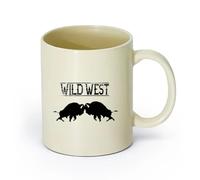 AYUEHBN Ceramics Home and Office Mugs Animals Butt Bisons Buffalo Wild West （11oz/320ml） Coffee, Tea, Latte, Milk, Cocoa, Juice and Other Hot Drinks Light Yellow