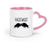 AYUEHBN Ceramics Home and Office Mugs Animals Butt Bisons Buffalo Wild West （11oz/320ml） Coffee, Tea, Latte, Milk, Cocoa, Juice and Other Hot Drinks Pink