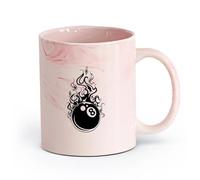AYUEHBN Ceramics Home and Office Mugs Bowling Club Fireball Sports Game （11oz/320ml） Coffee, Tea, Latte, Milk, Cocoa, Juice and Other Hot Drinks Marble Pink
